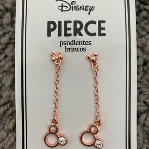 Rose Gold Disney Mickey Mouse Earrings